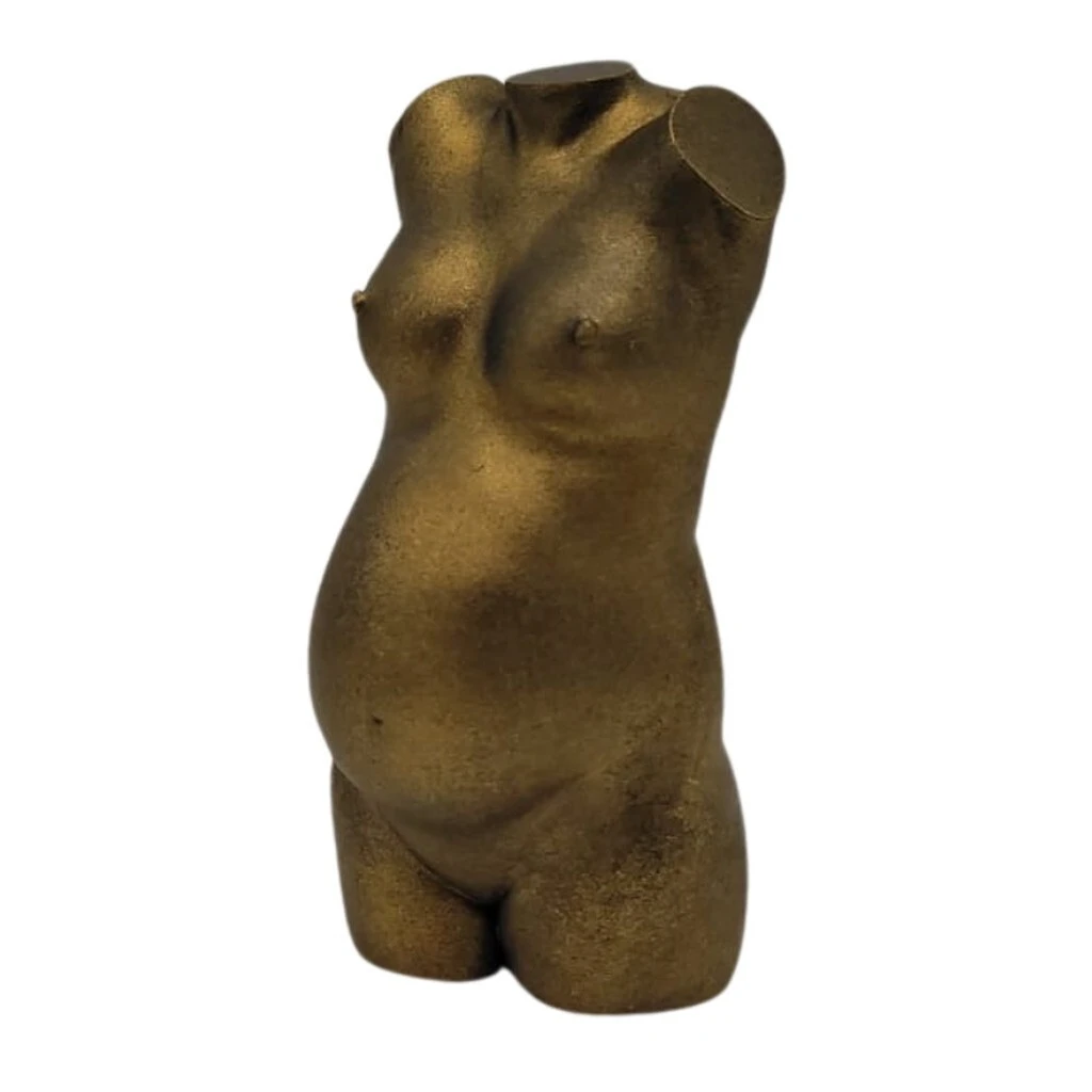 Zwangerschapsbeeldje Wax - Antiek Goud (8 cm, Nee, Nee, Mat)