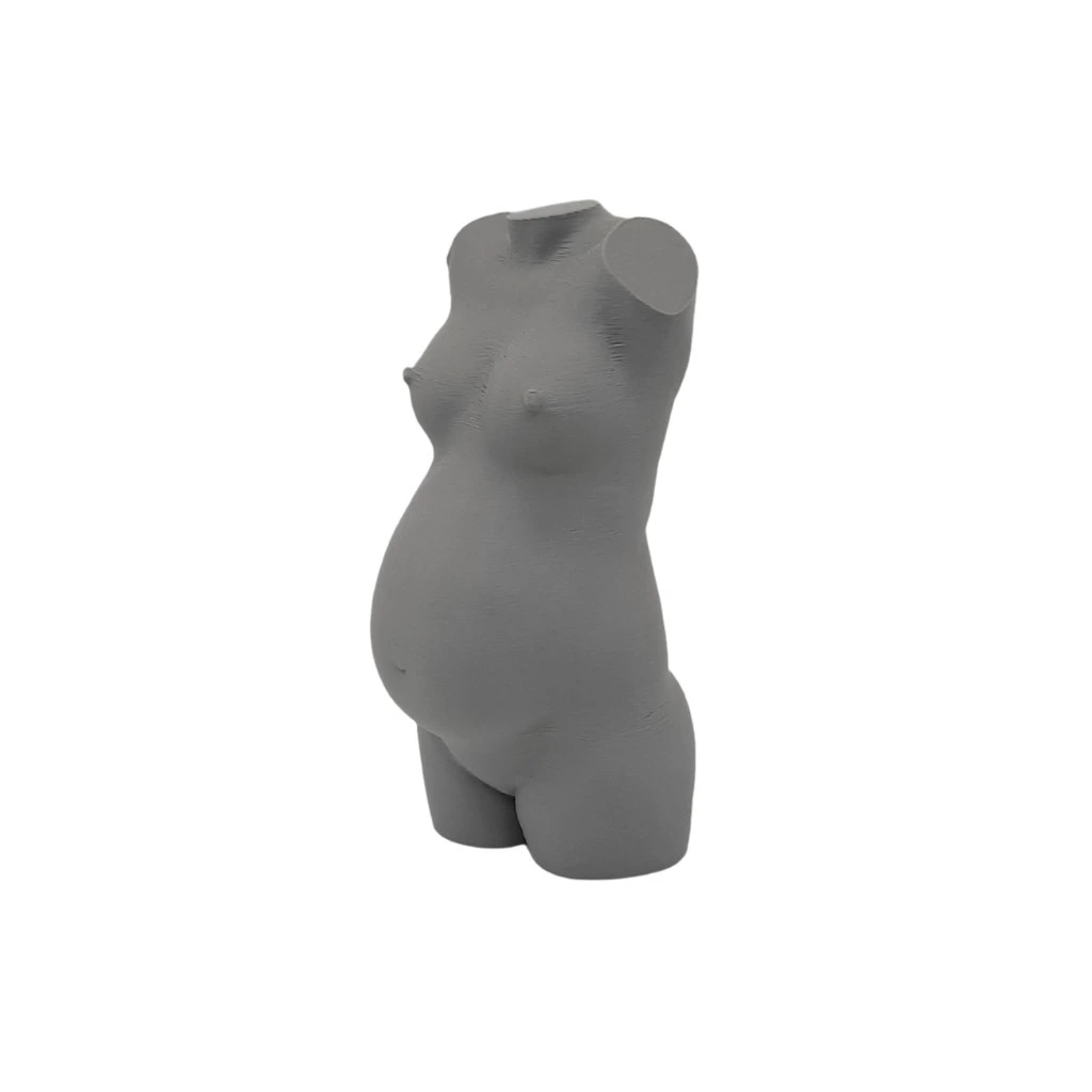 Zwangerschapsbeeldje Grijs – 3D-geprint vanaf 10 cm  (10 cm, Nee, Nee)